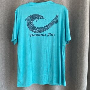 NWT Havana Jim Men's UPF Blue Short Sleeve Shirt M